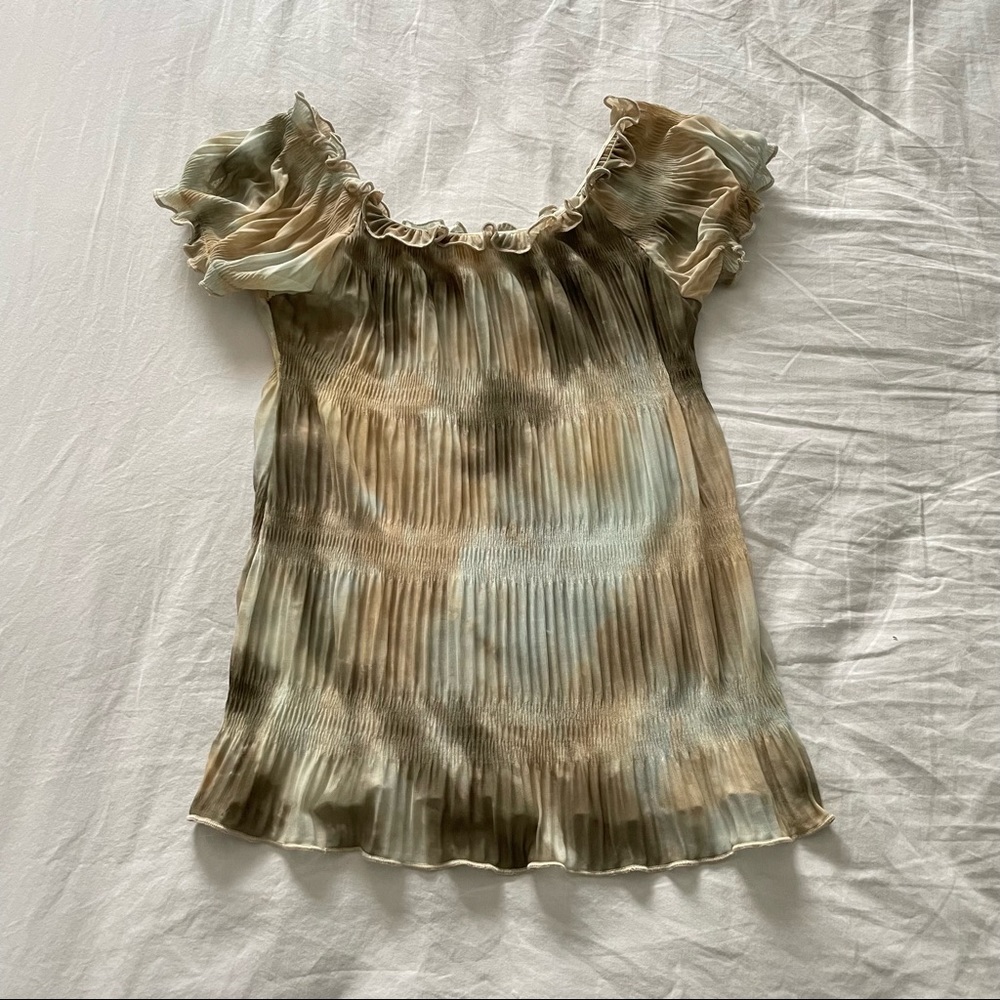 Y2K • Earthy Chiffon Top